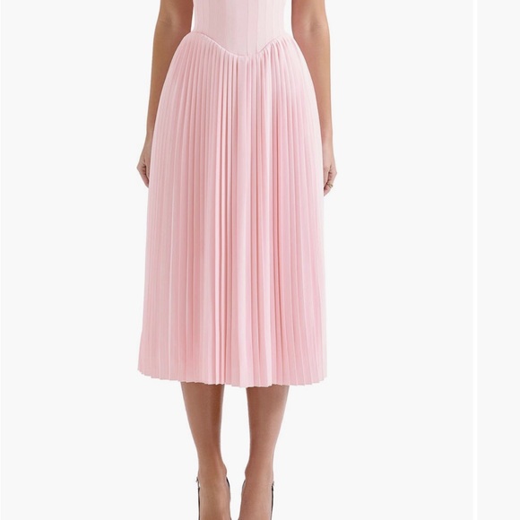 Marci corset Pleated strapless midi dress
